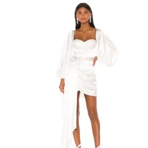 BRONX AND BANCO LANA BRIDAL MINI DRESS IN WHITE